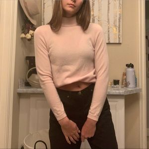 Light faint pink turtle neck